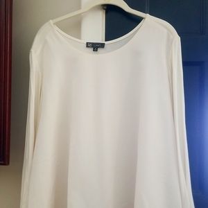 DC2 womens size 1X partially sheer, 3/4 sleeve blouse. Almost brand new